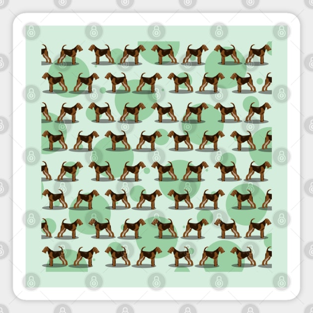 Airedale terrier pattern Magnet by mailboxdisco